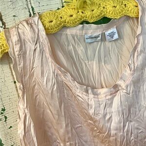 Silk Sleeveless Top Light Pink Size Small